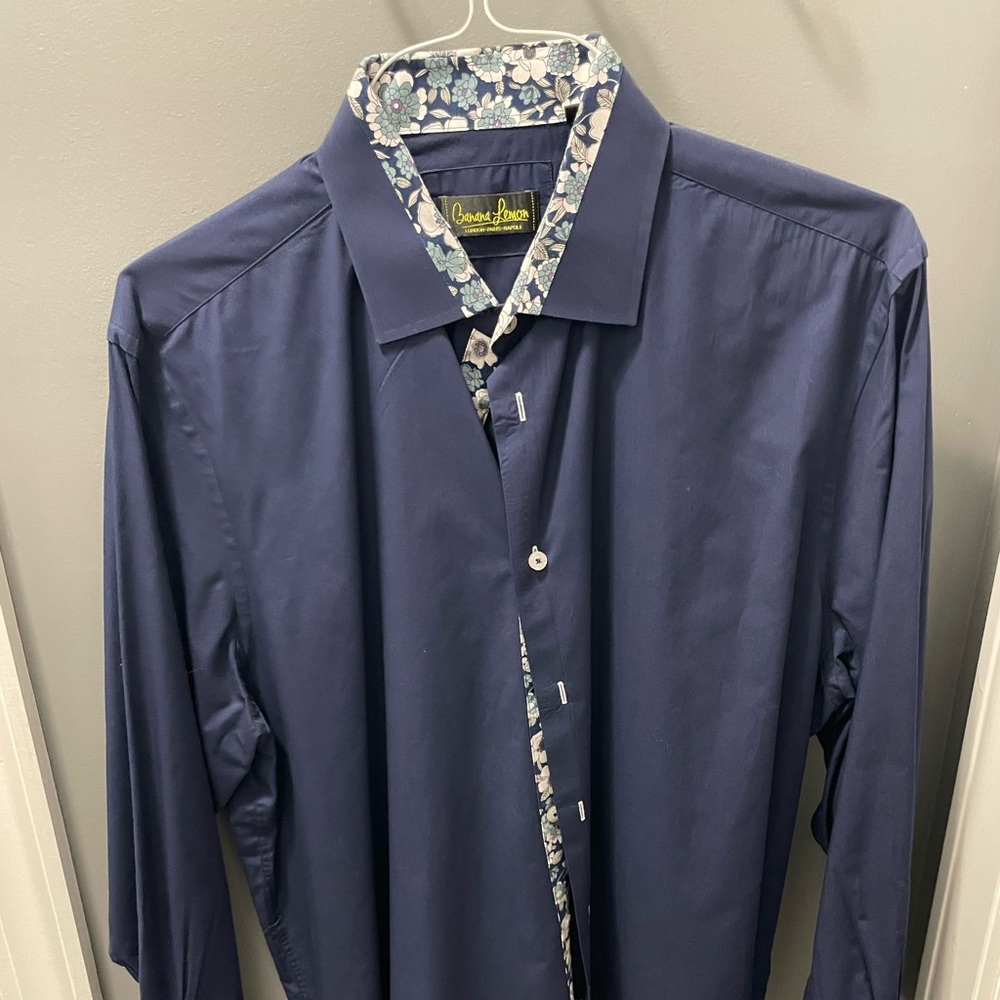 Banana Lemon blue button down